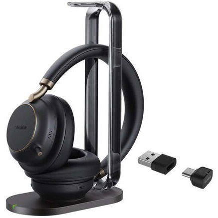 Yealink BH76 Plus Teams USB-C/A Bluetooth Overhead Wireless Stereo Headset with Noise Cancelling and Charging Stand - Black