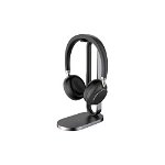 Yealink BH76 Bluetooth Over-the-Ear Wireless Stereo Headset with Noise Cancelling, BHC76 Charging Stand and BT51-A USB Dongle Certified for MS Teams - Black
