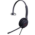 Yealink UH37 Teams USB-A & USB-C Overhead Wired Mono Headset with Noise Cancelling - Black