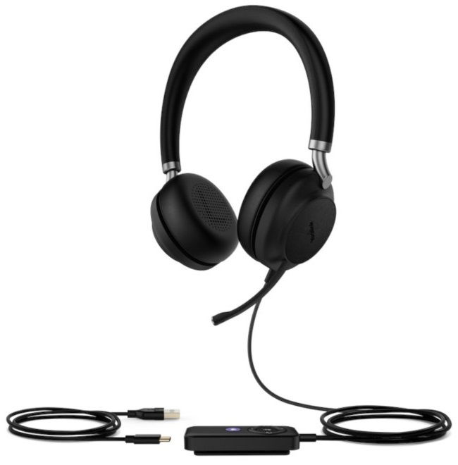 Yealink UH38 Dual USB-C & Bluetooth On-ear Wired Stereo Headset with Noise Cancelling - Certified for MS Teams
