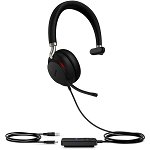 Yealink UH38 USB & Bluetooth Overhead Wired Mono Headset with Noise Cancelling - Certified for MS Teams