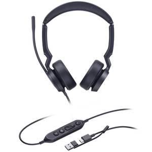 Yealink UH44 USB-C/USB-A Overhead Wired Stereo Headset with Noise Cancelling - Certified for MS Teams