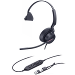 Yealink UH46 USB-C/USB-A Overhead Wired Mono Headset with Noise Cancelling - Certified for MS Teams