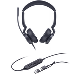 Yealink UH46 USB-C/USB-A Overhead Wired Stereo Headset with Noise Cancelling - Certified for MS Teams