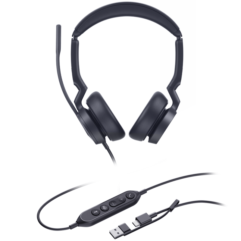 Yealink UH46 USB-C/USB-A Overhead Wired Stereo Headset with Noise Cancelling - Certified for MS Teams