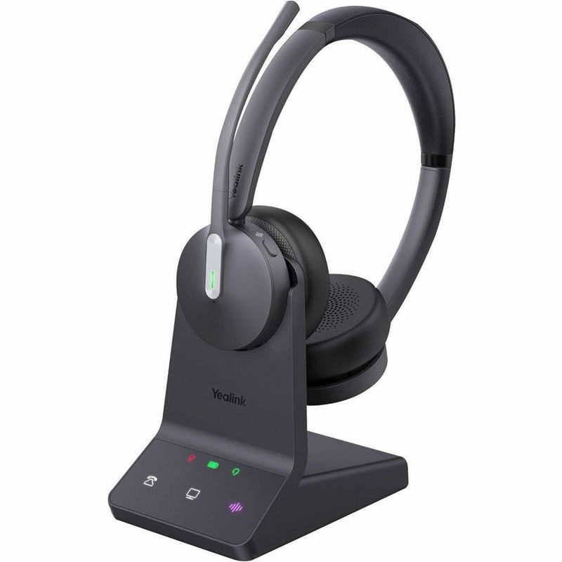 Yealink WH64 DECT Bluetooth Overhead Wireless Stereo Headset for MS Teams - Black