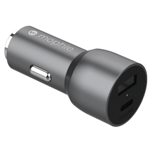 view ZAGG Mophie 37W Dual USB-C and USB-A Car Charger - Space Grey