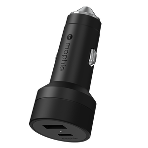 ZAGG Mophie 42W Dual USB-C and USB-A Car Charger - Black