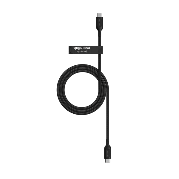 ZAGG Mophie Essentials 1m 60W USB-C to USB-C Braided Charging Cable - Black