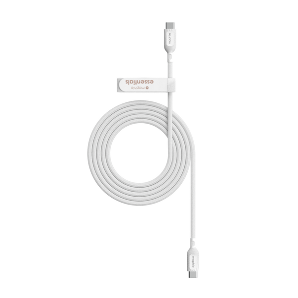 ZAGG Mophie Essentials 2m 60W USB-C to USB-C Braided Charging Cable - White