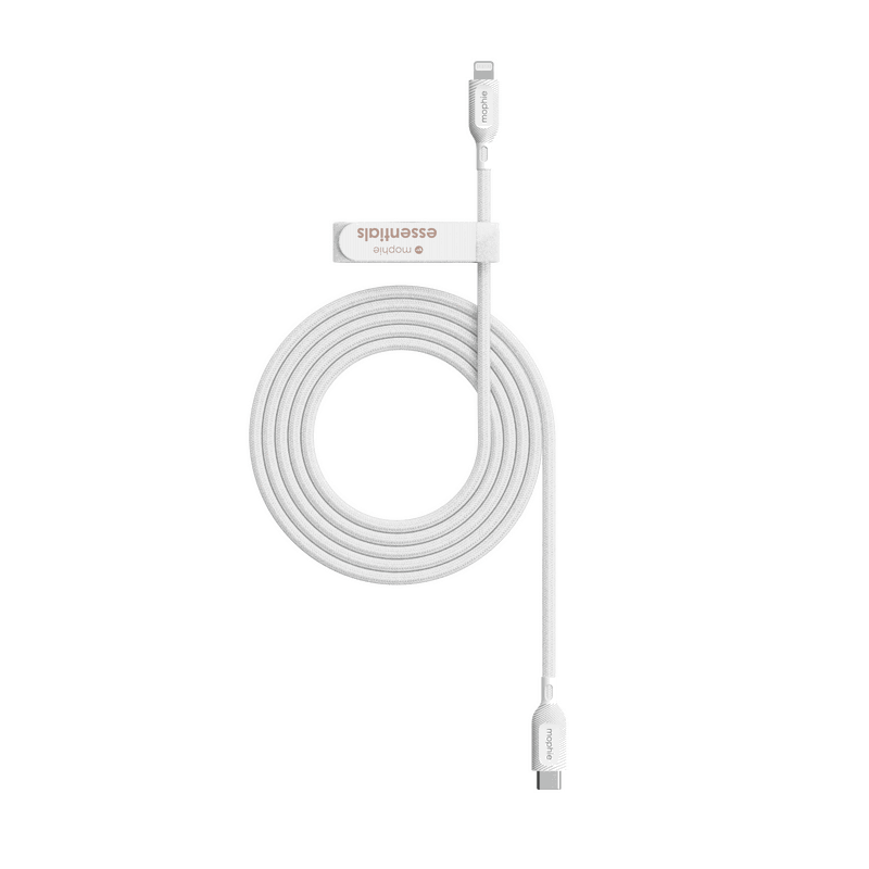 ZAGG Mophie Essentials 2m 60W USB-C to Lightning Braided Charging Cable - White