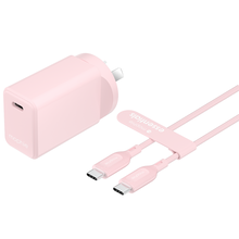view ZAGG Mophie Essentials 30W USB-C PD Wall Charger with USB-C Cable - Pink