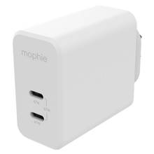view ZAGG Mophie Speedport 67W Dual USB-C GaN Wall Charger - White