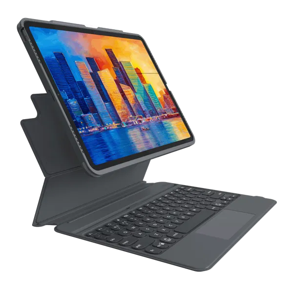 ZAGG Pro Keys Keyboard Case with Trackpad for 12.9 Inch iPad Pro (Gen 6/5/4) & 13 Inch iPad Air (M2) - Charcoal