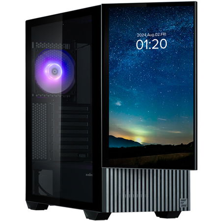 Zalman Z10 DS Tempered Glass ARGB  ATX Mid Tower Case with LCD screen and NO PSU - Black
