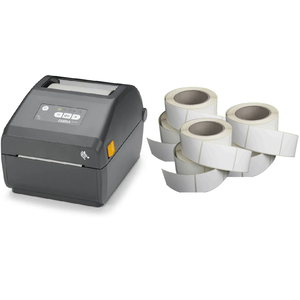Zebra ZD421 Desktop 203DPI USB and Bluetooth Modular Slot Direct Thermal Label Printer + 6x Label Rolls Bundle